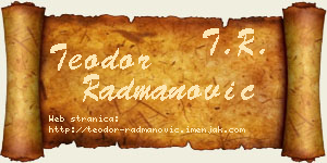 Teodor Radmanović vizit kartica